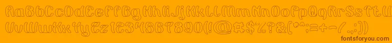 Painting the Light Hollow Font – Brown Fonts on Orange Background