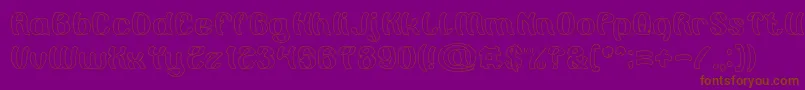 Painting the Light Hollow Font – Brown Fonts on Purple Background