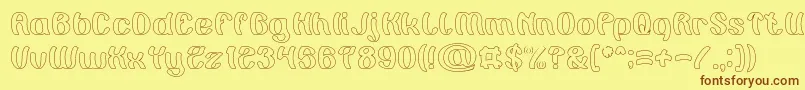 Painting the Light Hollow Font – Brown Fonts on Yellow Background