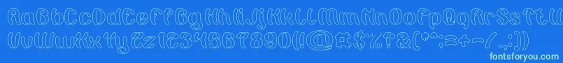 Painting the Light Hollow Font – Green Fonts on Blue Background