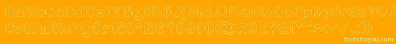 Painting the Light Hollow Font – Green Fonts on Orange Background