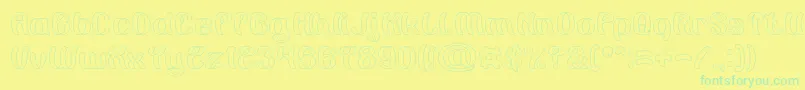 Painting the Light Hollow Font – Green Fonts on Yellow Background