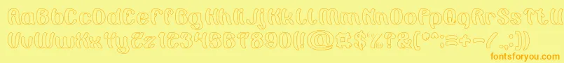 Painting the Light Hollow Font – Orange Fonts on Yellow Background