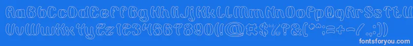 Painting the Light Hollow Font – Pink Fonts on Blue Background