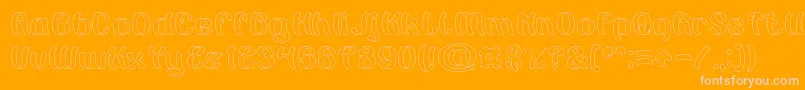 Painting the Light Hollow-Schriftart – Rosa Schriften auf orangefarbenem Hintergrund