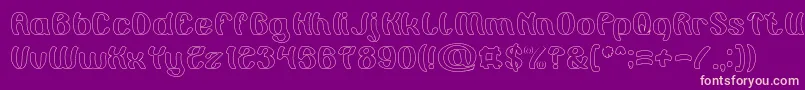 Painting the Light Hollow Font – Pink Fonts on Purple Background