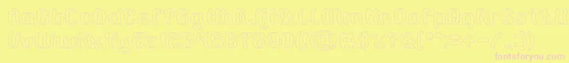 フォントPainting the Light Hollow – ピンクのフォント、黄色の背景