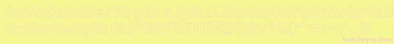 Painting the Light Hollow Font – Pink Fonts on Yellow Background