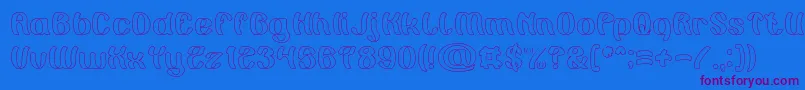 Painting the Light Hollow Font – Purple Fonts on Blue Background