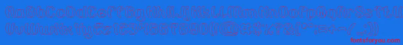 Painting the Light Hollow Font – Red Fonts on Blue Background