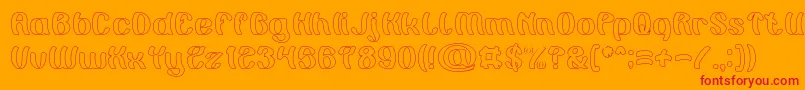 Painting the Light Hollow Font – Red Fonts on Orange Background