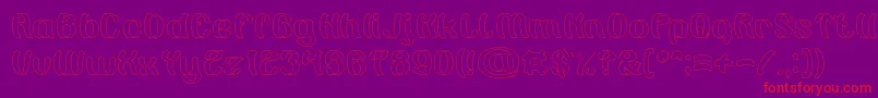 Painting the Light Hollow Font – Red Fonts on Purple Background