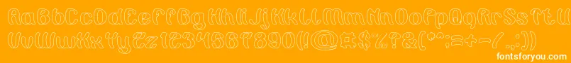 Painting the Light Hollow Font – White Fonts on Orange Background