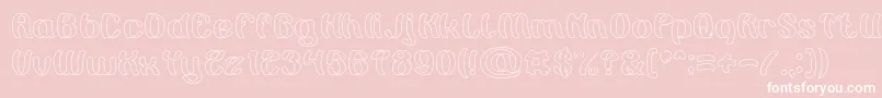 Painting the Light Hollow Font – White Fonts on Pink Background