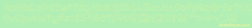 Painting the Light Hollow Font – Yellow Fonts on Green Background