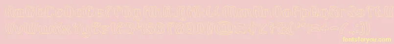 Painting the Light Hollow Font – Yellow Fonts on Pink Background