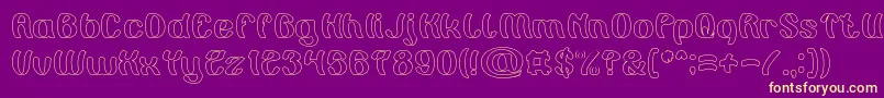 Painting the Light Hollow Font – Yellow Fonts on Purple Background