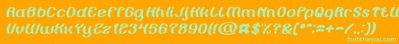 Painting the Light Italic Font – Green Fonts on Orange Background