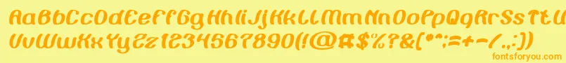 Painting the Light Italic Font – Orange Fonts on Yellow Background