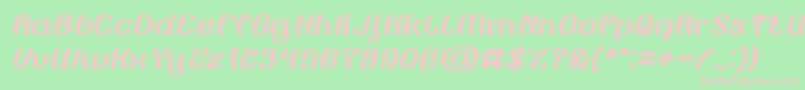 Painting the Light Italic Font – Pink Fonts on Green Background