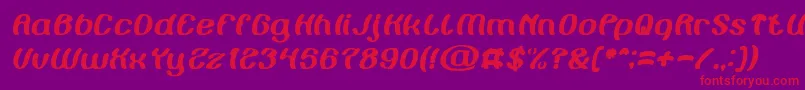 Painting the Light Italic Font – Red Fonts on Purple Background