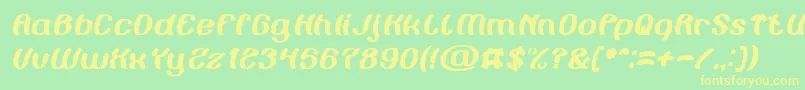 Painting the Light Italic Font – Yellow Fonts on Green Background