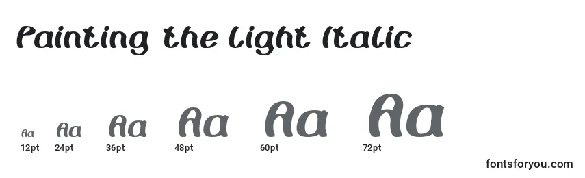 Размеры шрифта Painting the Light Italic