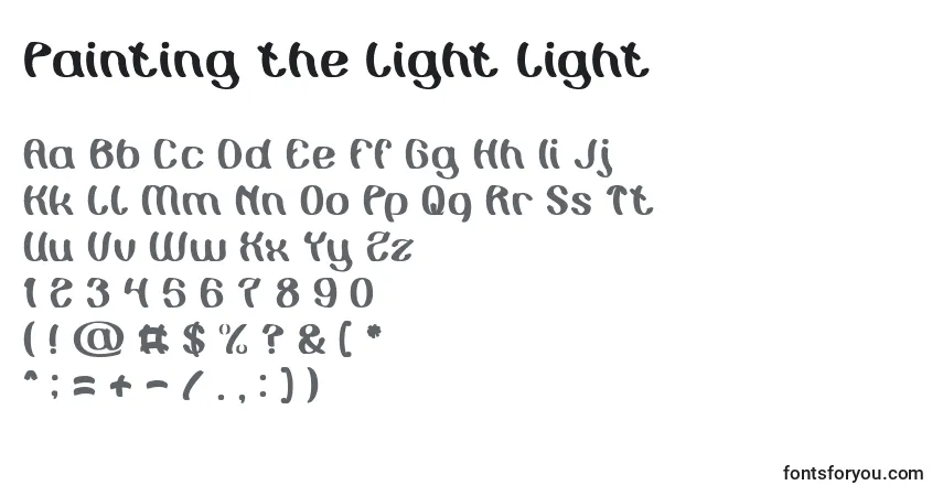 Шрифт Painting the Light Light – алфавит, цифры, специальные символы
