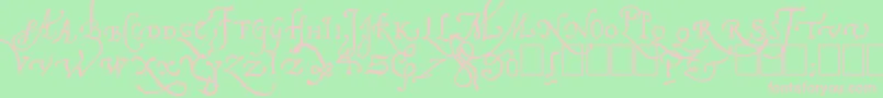 フォントPal Antic – 緑の背景にピンクのフォント