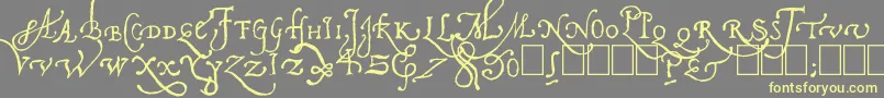 フォントPal Antic – 黄色のフォント、灰色の背景