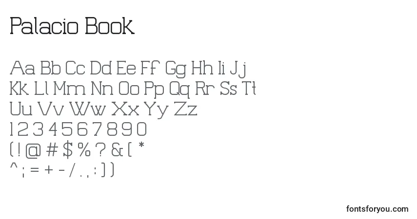 Schriftart Palacio Book – Alphabet, Zahlen, spezielle Symbole