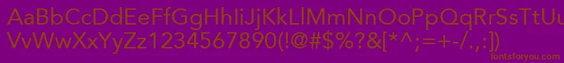 Police AvenirLt55Roman – polices brunes sur fond violet