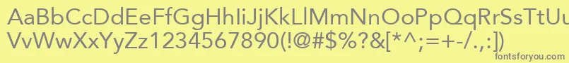 フォントAvenirLt55Roman – 黄色の背景に灰色の文字