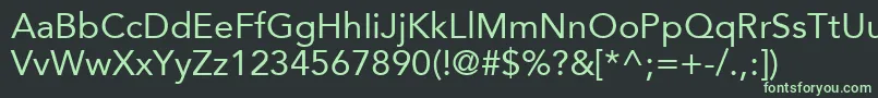 フォントAvenirLt55Roman – 黒い背景に緑の文字