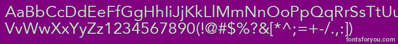 AvenirLt55Roman Font – Green Fonts on Purple Background