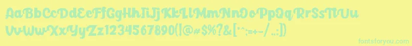 Paladise-Schriftart – Grüne Schriften auf gelbem Hintergrund