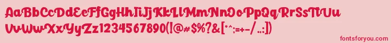 Paladise Font – Red Fonts on Pink Background