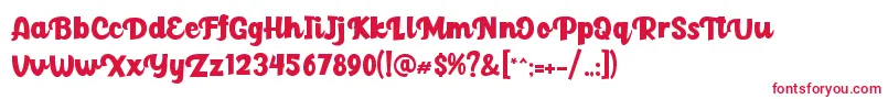 Paladise Font – Red Fonts on White Background