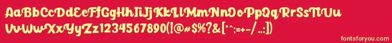 Paladise Font – Yellow Fonts on Red Background