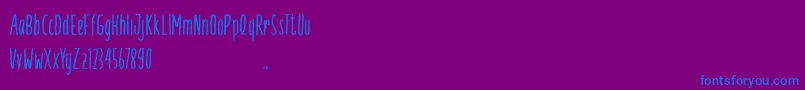 Fonte Palamia demo – fontes azuis em um fundo violeta