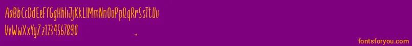 Palamia demo-fontti – oranssit fontit violetilla taustalla