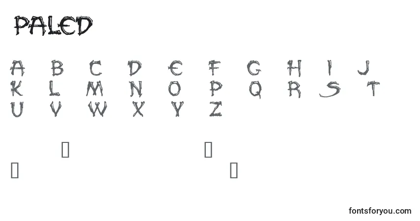Schriftart PALED    (136422) – Alphabet, Zahlen, spezielle Symbole