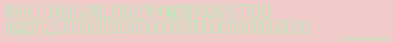 Weitere Informationen zur PALIMPUS-Schriftart PALIMPUS-Schriftart – Grüne Schriften auf rosa Hintergrund