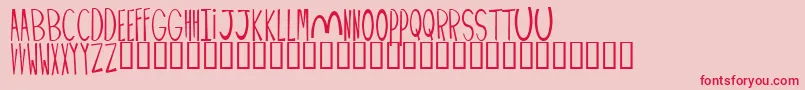 フォントPALIMPUS – ピンクの背景に赤い文字