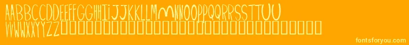 More about PALIMPUS Font PALIMPUS Font – Yellow Fonts on Orange Background
