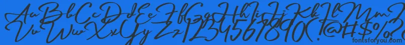 Palmark Font – Black Fonts on Blue Background