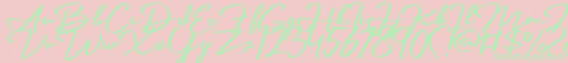 Palmark Font – Green Fonts on Pink Background