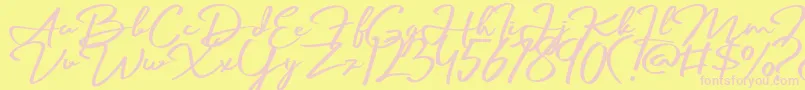 Palmark Font – Pink Fonts on Yellow Background