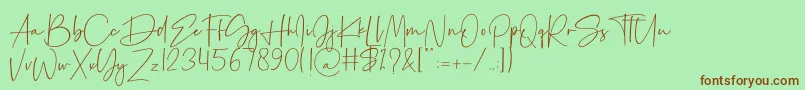 Lisätietoja Palmaton-fontista Palmaton-fontti – ruskeat fontit vihreällä taustalla