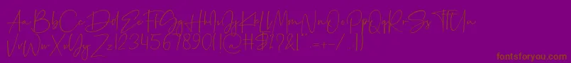 Czcionka Palmaton – brązowe czcionki na fioletowym tle